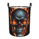 thumbnail image 1 of Balery Flame Metal Skull Cesta de ropa redonda con asas, impermeable, independiente, para ropa, juguetes, dormitorio y familia-Medium, 1 of 6