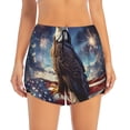 thumbnail image 4 of Lsque Night Sky Bald Eagle Printed Women's Running Shorts with Liner Pockets,Elastic Quick Dry Workout Athletic Gym Yoga Shorts,Womens High Waist Shorts-X-Large, 4 of 9