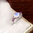 thumbnail image 2 of Moonstone Amethyst Ring, Vintage Amethyst Ring, Moonstone Ring, 925 Silver, Solitaire Ring, February Birthstone, Promise Ring, Gift, 2 of 2