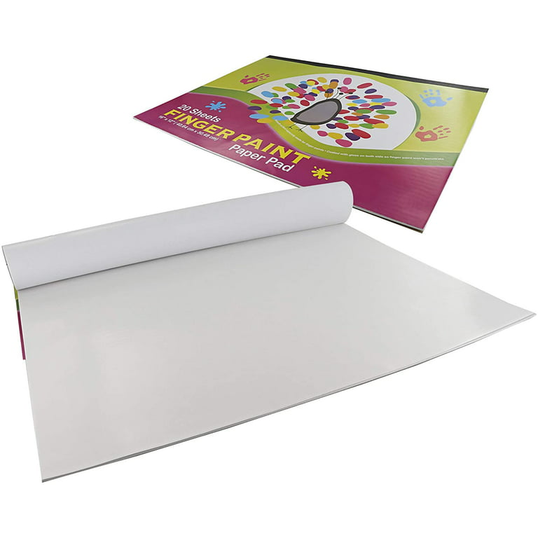 Emraw 16 inch x 12 inch Finger Paint Paper Pad Non Absorbent Smooth Surface Perfect for Finger Paints Perfect for Kids Toddler Children - 20 per Pack