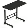 thumbnail image 3 of KAAYEE 31.5in C-shaped Side Table for Computer Desk,Adjustable Height Portable Rolling Table for Sofa Bed Home Office,Brown, 3 of 7
