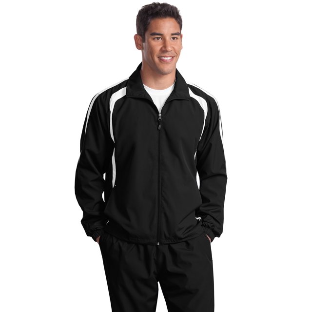Chaqueta Sport-Tek® Tall Colorblock Raglan. TJST60 Negro/ Blanco 4XLT deporte-tek TJST60