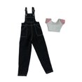 thumbnail image 3 of Conjunto de pantalón de manga corta a escala 1/6, ropa en miniatura, disfraz de cosplay realista de pierna ancha para figuras de acción masculinas de pantalones negros, 3 of 8