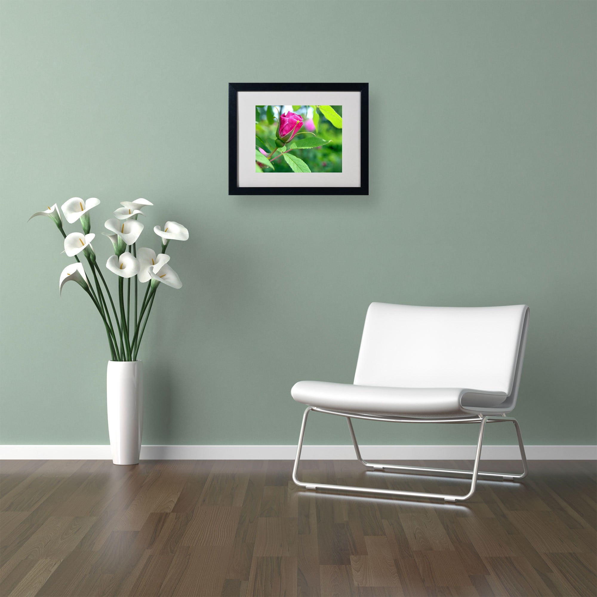 Trademark Fine Art "Unfolding Transformation" Canvas Art by Monica Fleet, White Matte, Wood Frame
