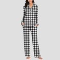 thumbnail image 2 of Cmtiyu Pajamas for Women Set Long Sleeve Notch Collar Button Pockets Top And Pants, Casual Loose Printed Loungewear Set, S-3XL, 2 of 6