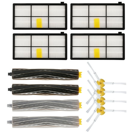 4 Side Brushes 4 Filters 4 Extractors Hepa Filter kit for Roomba 800 series 870 880 980