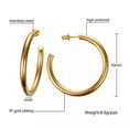 thumbnail image 5 of Silver/Gold/Rose Gold C Shape Big Hoop Earrings Stainless Steel Women's Jewelry, 5 of 8