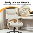 thumbnail image 4 of AFO High-Back Ergonomic Office Chair with Flip-Up Arms and PU Leather,Swivel Computer Desk Chair for Office or Home,Beige, 4 of 7