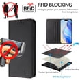 thumbnail image 5 of Wallet Case For iPhone 15 Pro 6.1inch, [RFID Blocking] PU Leather Magnetic Folio with 2 Card Slot Kickstand Flip Cover Shockproof Phone Case,Black,For iPhone 15 Pro, 5 of 8