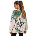 thumbnail image 2 of HELLHERO Butterfly Mandala Print Women Sweater Long Sleeve, Fall Fashion Crewneck Pullover Tops Oversized Sweatshirt Size M, 2 of 7