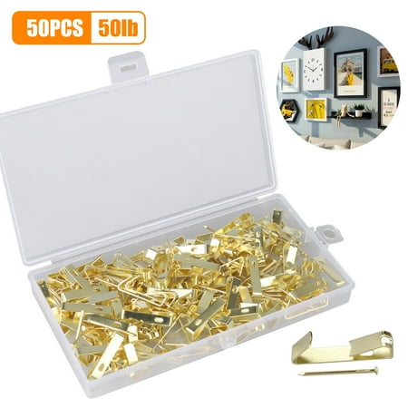 

EEEkit Picture Hanging Hook Kit 50lbs Photo Picture Frame Hangers Hanging Hooks with Nails Picture Hanger Hooks Heavy Duty Wall Hook for Hanging Picture 50pcs