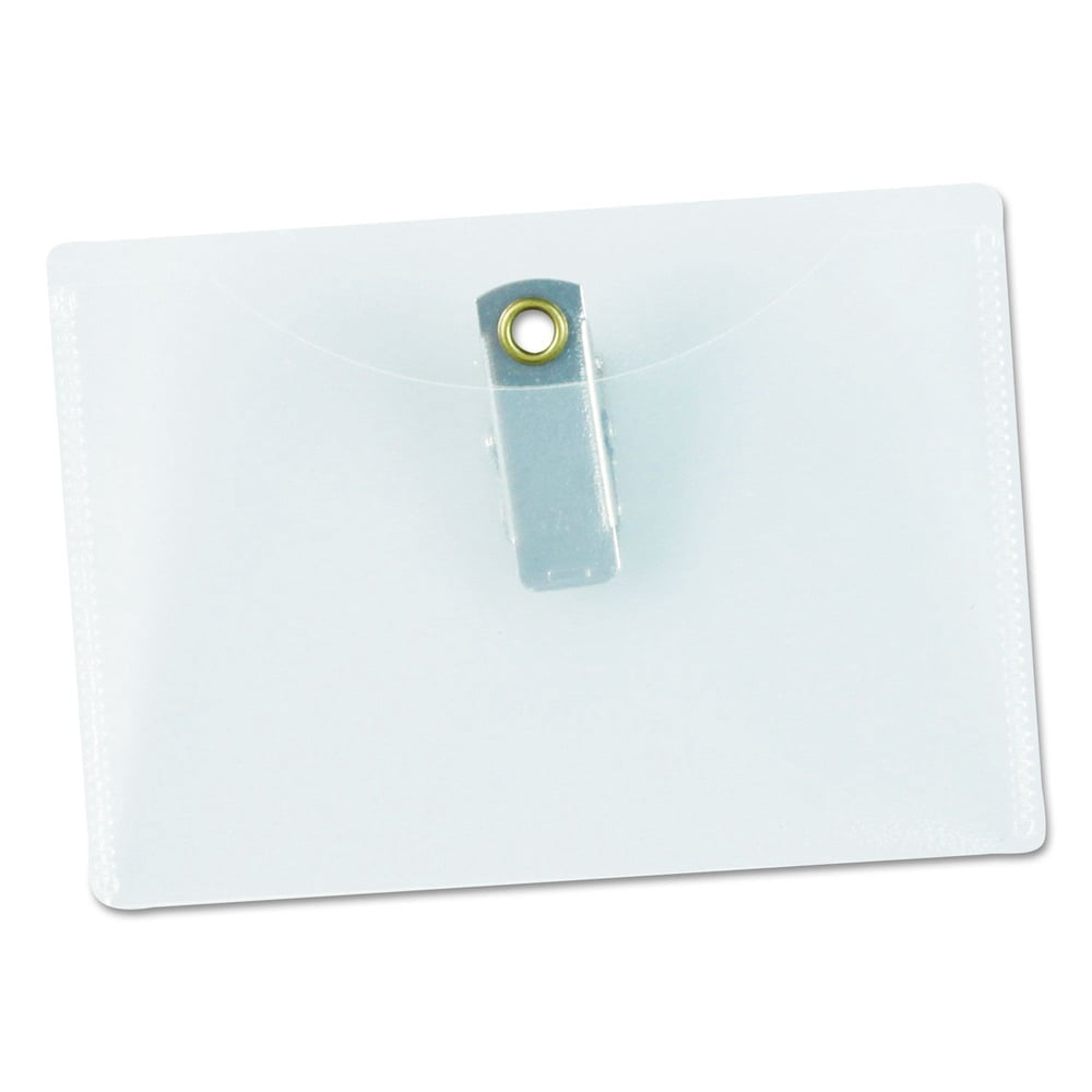 Universal UNV56005 3 in. x 4 in. Badge Holders with Neck Lanyards and White Inserts - Clear (100/Kit)