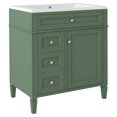 thumbnail image 2 of 30'' Bathroom Vanity With Top Sink, Modern Bathroom Storage Cabinet With Soft Closing Door 2 Drawers 1 Tip-out Drawer, Single Sink MDF Bathroom Vanity For Bathroom Garage Garden, 2 of 9
