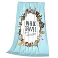 thumbnail image 3 of Bingfone World Travel Print Flannel Fleece Blanket Throw Blanket For Bed,Sofa,Couch,Travel,Camping(40"X30"), 3 of 9
