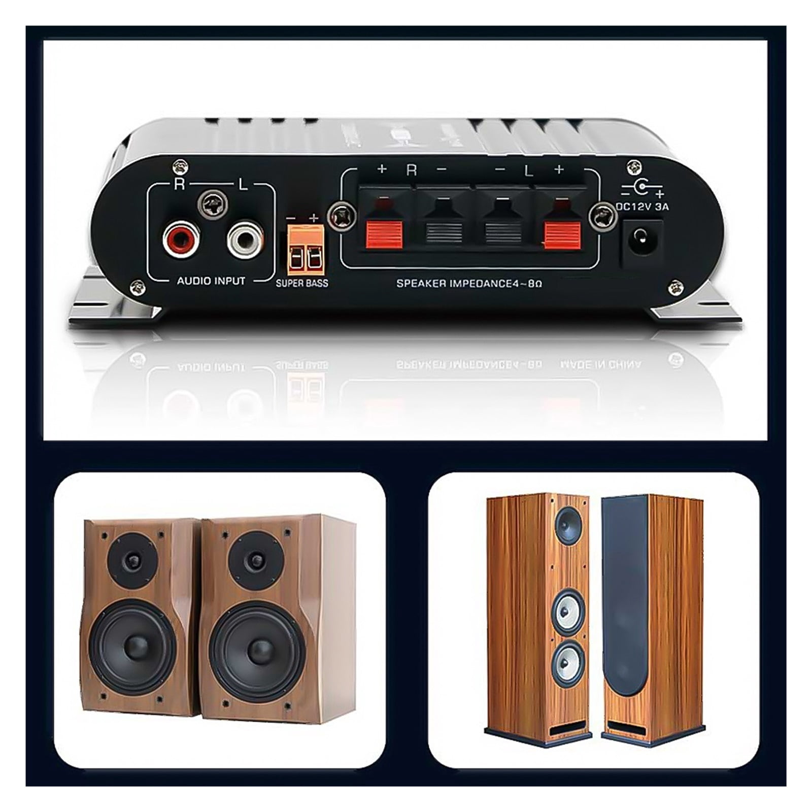 2.1 Channel Power Amplifier Home Amplify Bass and Treble Adjustment Subwoofer Amplifier Amplifier ,Bass & Treble Control