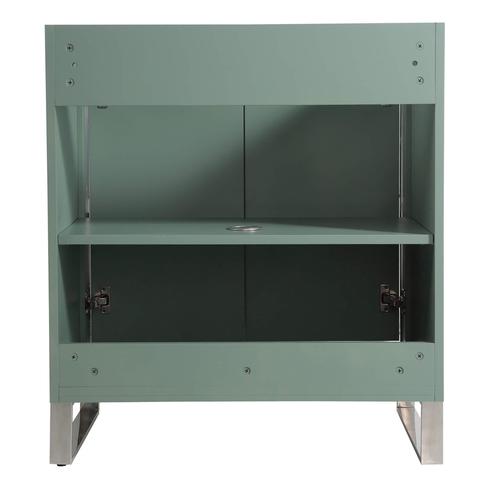 Fine Fixtures Opulence Collection 30 in. W x 18 in. D x 33 in. H Bathroom Vanity in Mint Green with White Matte Sintered Stone Sink - Chrome hardware