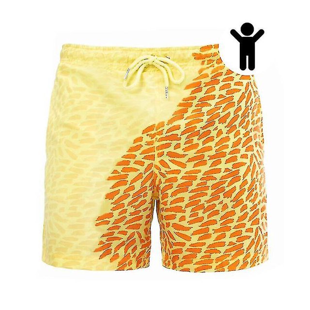 Magical Change Color Beach Shorts Child Swimming Trunks Swimwear Quick Dry Bathing For Boy