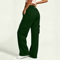 thumbnail image 5 of HomeDM Wide Leg Sweatpants for Women Baggy Casual Athletic Jogger Army Green Lounge Pants for Running Workout Size S, 5 of 6
