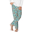 thumbnail image 2 of Wukai Sea Lighthouse Print Teenagers' Pajama Pant Sleep Pajama Lounge Pant PJ Bottoms with Pockets and Button Fly(Available in Big & Tall)-Large, 2 of 6