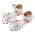 thumbnail image 3 of NOKIO Girls' Princess Sandals Girls' Rhinestone Princess Sandals Girls Baby Princess Shoes Star Sequin Rhinestone Bow Sandals Dancing Shoes Pearl Bling Shoes Single Kids Shoes, 3 of 9