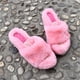 thumbnail image 4 of Pantuflas peludas, cuñas de suela gruesa, zapatillas de exterior a la moda para mujer Wmkox8yii  sa2925, 4 of 5
