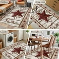 thumbnail image 5 of 2.7'x5' Area Rugs, Red Texas Star Vintage Indoor Outdoor Area Rug for Living Room Bedroom, Farmhouse Berry Grey Wooden Washable Bathroom Rugs Kitchen Floor Carpet Mats Home Decor Aesthetic, 5 of 8
