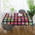 thumbnail image 3 of Yayeee Tablecloths 60" x 60" Rectangle Wrinkle Resistant Party Table Cover, Colorful Block Pattern, 3 of 8