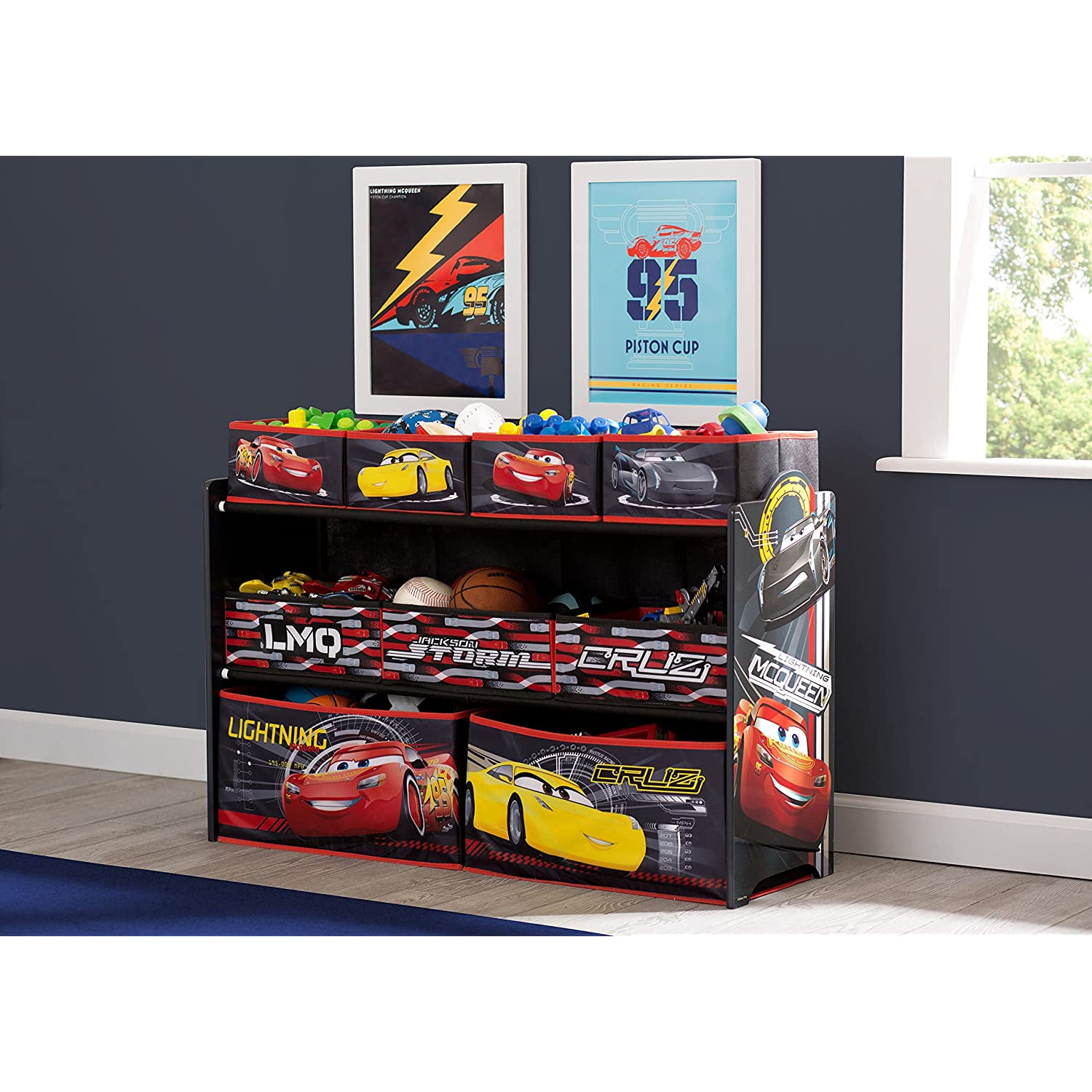 Delta Children Deluxe 9-Bin Toy Storage Organizer, Disney/Pixar Cars