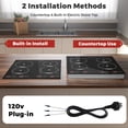 thumbnail image 3 of Advwin 4 Burner Electric Stove Top，24 Inch Built-in Electric Stove Top,6000W Electric Ceramic Cooktop with 4H Timer, Kid Safety Lock and Knob Control, 9 Heating Level,220v(No Plug), 3 of 8