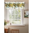 thumbnail image 2 of Valance Curtains for Kitchen Windows Watercolor Love HeartRod Pocket Valance Pastoral Bee Flower Eucalyptus Leaf Short Window Curtain Topper for Bedroom Living Room Bathroom 42x12in, 2 of 9