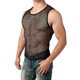 thumbnail image 1 of Top musculoso sin mangas ajustado de rejilla de malla para hombre XBTCLXEBCO Negro, Mediana, 1 of 6