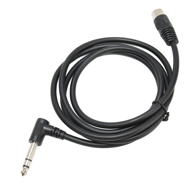 90 Degree 6.35mm Male To MIDI Din 5Pin Male Cable, Efficient Transmission 4.9ft Right Angle 6.35mm Male To MIDI Din 5Pin Male Cable PVC for Synthesizers