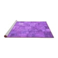 thumbnail image 2 of Ahgly Company Machine Washable Indoor Round Patchwork Purple Transitional Area Rugs, 8' Round, 2 of 4