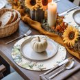 thumbnail image 6 of Fall Blue Pumpkin Round Braided Placemats Set of 2, Green Eucalyptus Leaves Flowers Heat Insulation Place Mats Washable Non-Slip Table Mats for Kitchen Dining Party, 15 Inches, 6 of 8