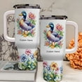 thumbnail image 3 of Personalized Mallard Duck Gift Tumbler 40oz – Custom Name Stainless Coffee Travel Cup with Straw Handle Lid – Present for Girls Women Birthday Christmas Bird Lovers, 3 of 6