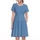 thumbnail image 1 of Balery Blue Gingham Vestidos sueltos de manga corta para mujer, vestidos de verano 2025, vestidos casuales de corte A con vuelo., 1 of 6