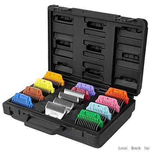Professional Dog Grooming Case With 4 Wide Blades And 10 Colored Combs