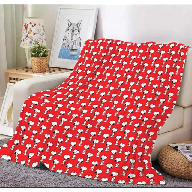 Cute Cartoon Snoopy Flannel Blanket Lunch Break Sofa Decoration Blanket