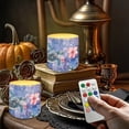 thumbnail image 2 of Kuiaobaty Flameless Votive Candles 4 Pcs LED Pillar Candle Tealights Long Lasting with Remote Timer for Indoor Outdoor Coastal Home Decoration Sea Turtle Hibiscus Flower Pattern, 2 of 7