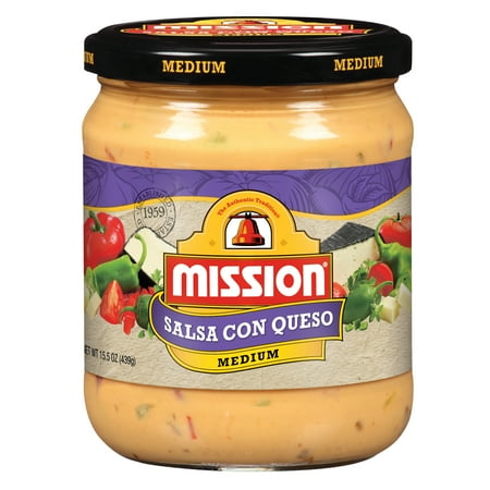 Mission Medium Con Queso Salsa, 15.5 oz
