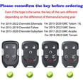 thumbnail image 2 of For GMC Key Fob Cover, Carbon Fiber Pattern Key Case for 2017-2022 2023 2024 for Chevy Suburban Tahoe Silverado 1500 GMC Yukon XL Acadia Terrain Sierra 1500 2500 3500 4 5 6 Button with Keychain, 2 of 7