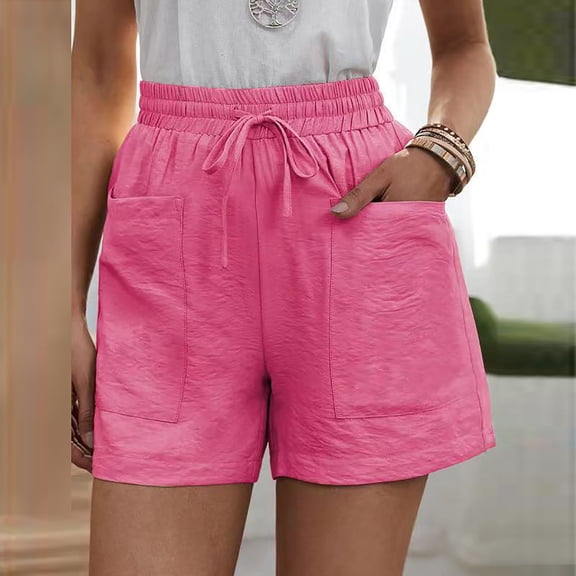 Womens Pants Sawvnm Women's Loose Wide Leg Pants High Waist Straight Pants Casual Cotton Linen Shorts for Women