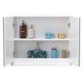 thumbnail image 6 of Topbuy Mirrored Double Door Bathroom Storage Cabinet Wall Mounted Type Organizer Shelf White, 6 of 8