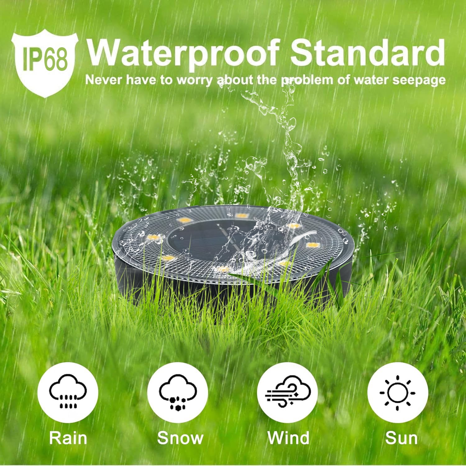 BN-LINK Solar Ground Lights, Waterproof Solar Garden Lights, Outdoor Garden Waterproof Lights, Landscape Lights for Outside Patio Pathway Yard Lawn Driveway Deck Step Walkway(12 Pack Warm Light)