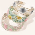 thumbnail image 4 of Xinwanna Mesh Yarn Wide Headband Retro Embroidery Flower Pattern Hair Hoop Soft Elastic Headband Hair Accessory (Pink), 4 of 13