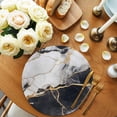 thumbnail image 2 of Marble Black Round 13 Inch Placemats Set of 8, Abstract Gold White Brick Stone Motif HeatResistant Non Slip Place Mats for Dining Table, Wipeable Braided Kitchen Table Mats for Housewarming, 2 of 9