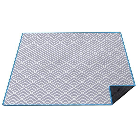 80”x 80”Extra Large Purple Geometry Picnic Blankets Waterproof Foldable Beach Blanket Sandproof,3-Layer Thicking Outdoor Packable Blanket for Camping, Park, Beach, Grass, Indoors