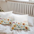 thumbnail image 5 of Daisy Flower Outdoor Pillow Covers Pack of 2 Wildflower Leaf Plant Retro Waterproof Throw Pillow Covers Decorative Cushion Cases for Patio Garden Tent Balcony Couch 18x18 inch, 5 of 8