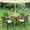 Coffee Brown, variant on 5 Piece Patio Dining Table Set, iCapeson All Weather Outdoor Conversation Furniture, 4 Wicker Chairs with Cushions, Acacia Wood Square Table Top with Umbrella Hole, for Garden Backyard, Brown