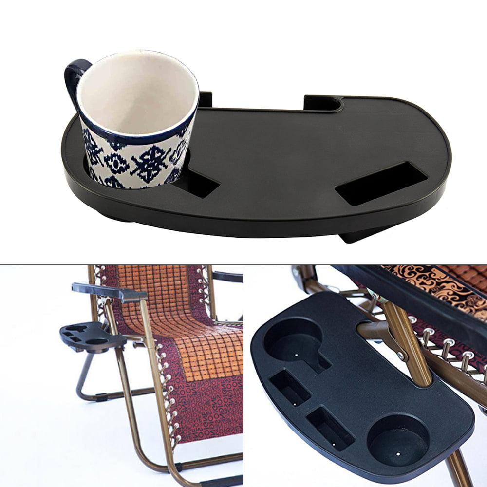1/2pc Recliner Chair Clip On Side Table Garden Tray Cup Phone Holder Camping 